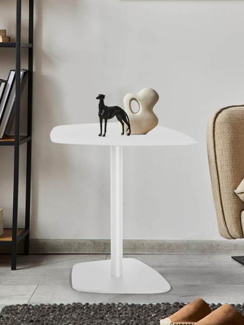 Table d’appoint Topower industrielle blanche avec cadre métal pour salon ou chambre