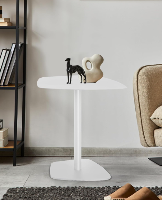 Table d’appoint Topower industrielle blanche avec cadre métal pour salon ou chambre
